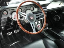 Mohagony Wood Steering Wheel with Shelby GT 500 Logo