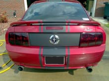 Tail light tint, sequential LED's, and Ford Performance dual exhaust kit, all from American Muscle.