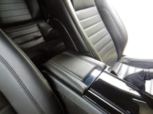 Interior showing leather padded arm rest