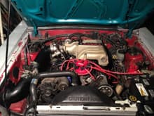 Engine bay 90 GT

Mods:
Cobra Upper/Lower
GT40 Heads
E Cam
BBK Shorty Headers
BBK O/R H-Pipe
Super 44 Series Flowmasters
MSD Ignition
3.73 Gears
SR CAI
Eibach Pro Sport Lowering Springs

Stock Fuel System
Mostly Stock Suspension

Looks can be deceiving..