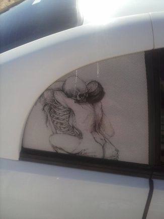 Right rear window perferated vynal decal