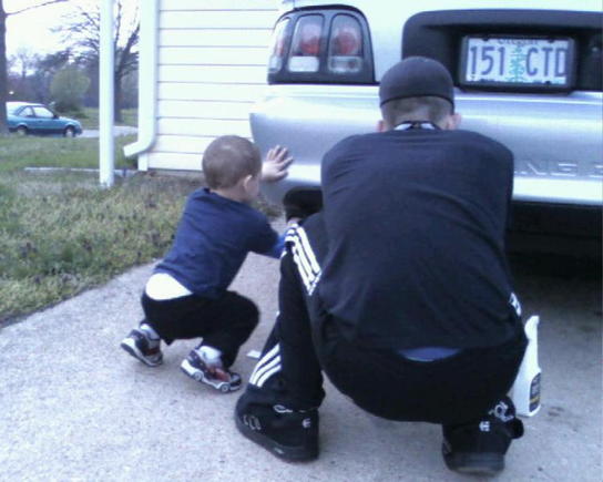 me and my boy putting the decals on gotta teach them young