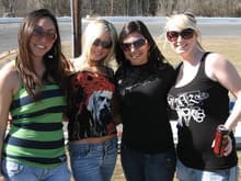 amanda, carol, alliy, and i at a drift event in concord