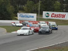 Race start, qualified 2nd to the white corvette.