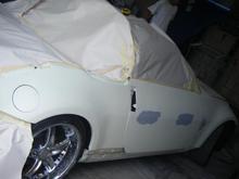 car prepped for paint
