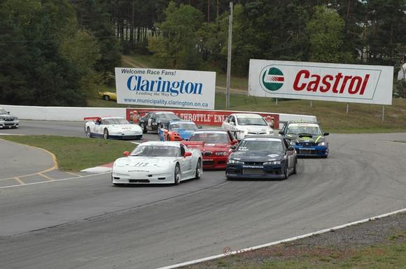 Race start, qualified 2nd to the white corvette.