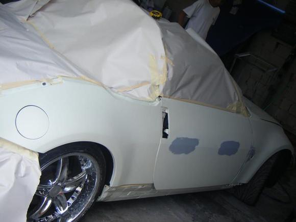 car prepped for paint