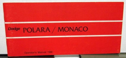 1969 Dodge Monaco & Polara Owners Manual