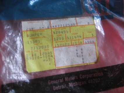NOS 1964-1972 Pontiac, GTO Seat Bumpers