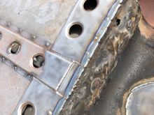 I cut back the overhang as I welded, it isn’t perfect as was hard not to blow through, I will seal over them anyway and it is stronger than it was.