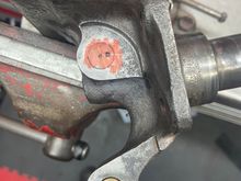 I made a brass plug to locate the hole centre. We’re lucky to have a small lathe, it comes in handy. 