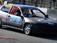 Civic rooki rod stock car, With rover 216 (honda engine) On twin carbs......