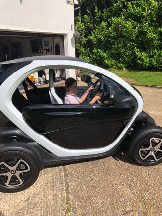 My 10 yr old puts it away at night and drives around the garden in it.