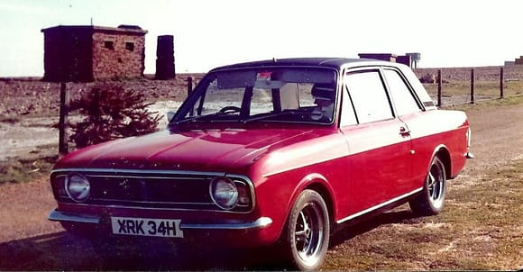 Mk 2 Lotus Cortina. I put the big valve engine in it and it had Lumenition electronic ignition which had just come out..