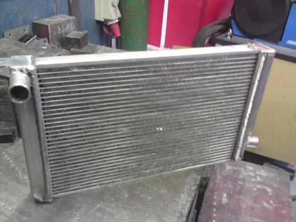 Fabricated header tanks were then tig welded up and fitted to the core- Again this took me no more than 2 hours