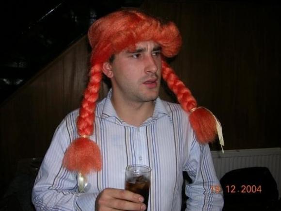 James in wig
