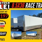 🤩 NEW 8.5 x 36 TA White Enclosed Cargo Trailer