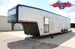 40' Gooseneck Silver-Blackout Race Trailer @ Wacobill.com 