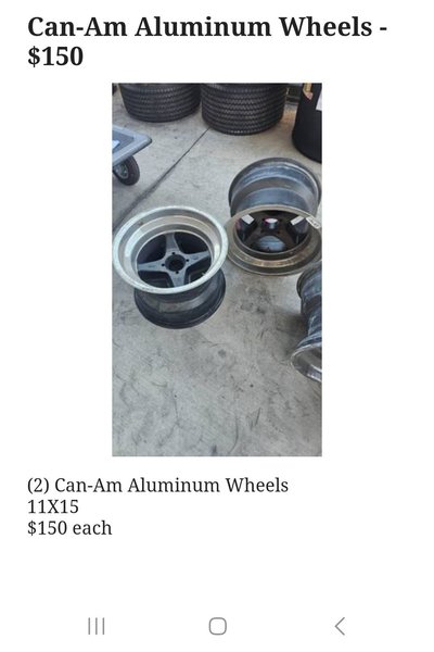 Can-Am Wheels  for Sale $150 