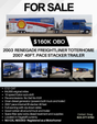 2003 Renegade Freightliner Toterhome/2007 Pace 40ft. stacker  for sale $160,000 