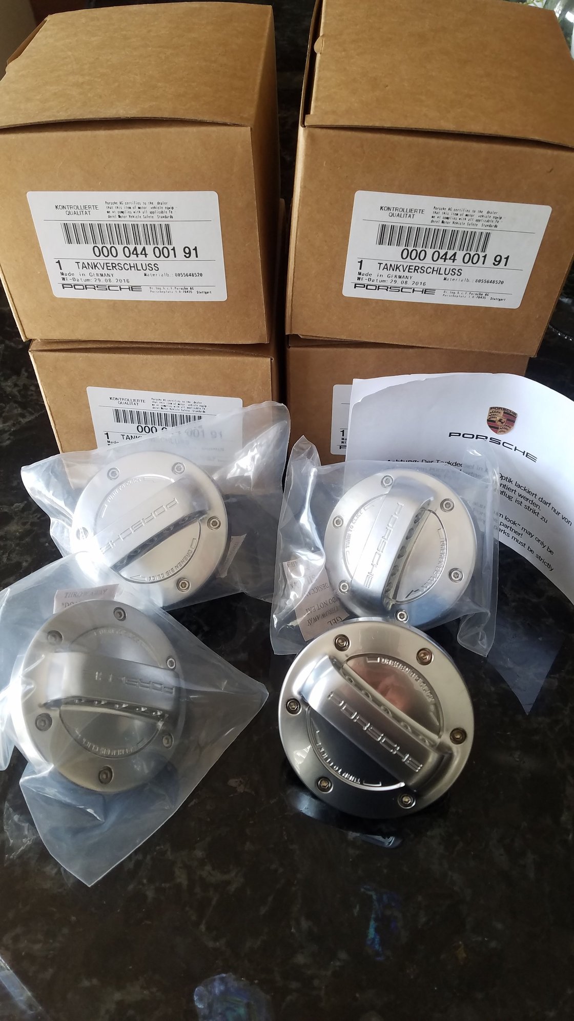 Aluminum Look Gas cap 75 each for Porsche 991 981, 718 Cayenne