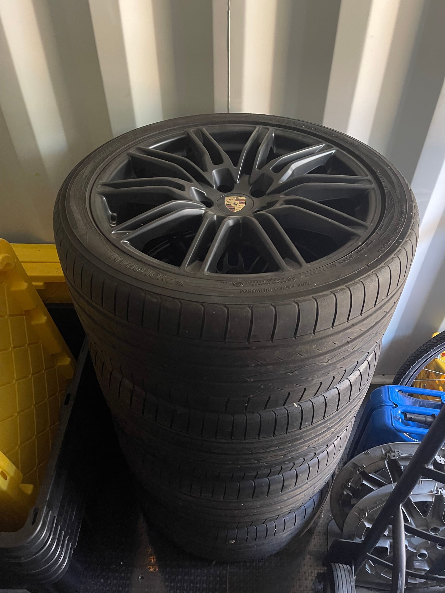 Wheels and Tires/Axles - 21” Sport Edition OEM wheels w/ OEM TPMS + Yokohama Advan Sport CTT Takeoffs - Used - 2011 to 2018 Porsche Cayenne - Calistoga, CA 94515, United States