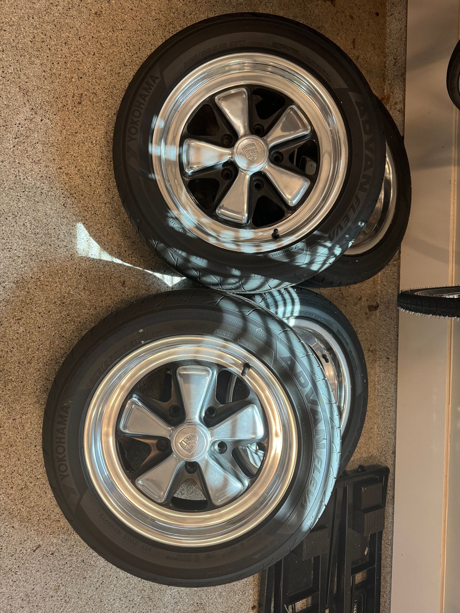 Wheels and Tires/Axles - Fuchs Porsche 911 Wheels & Tires - Staggered 7Jx16 & 6Jx16 - Used - 1966 to 1997 Porsche 911 - Fulshear, TX 77441, United States