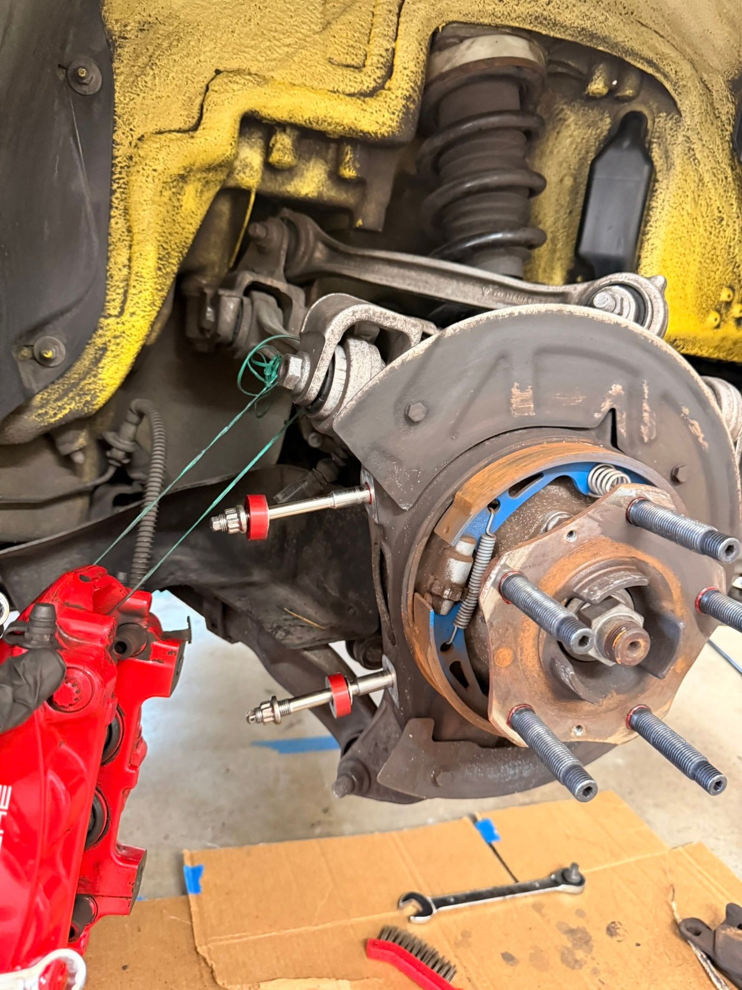 Caliper bolt and stud conversion (for the wheels and calipers)
