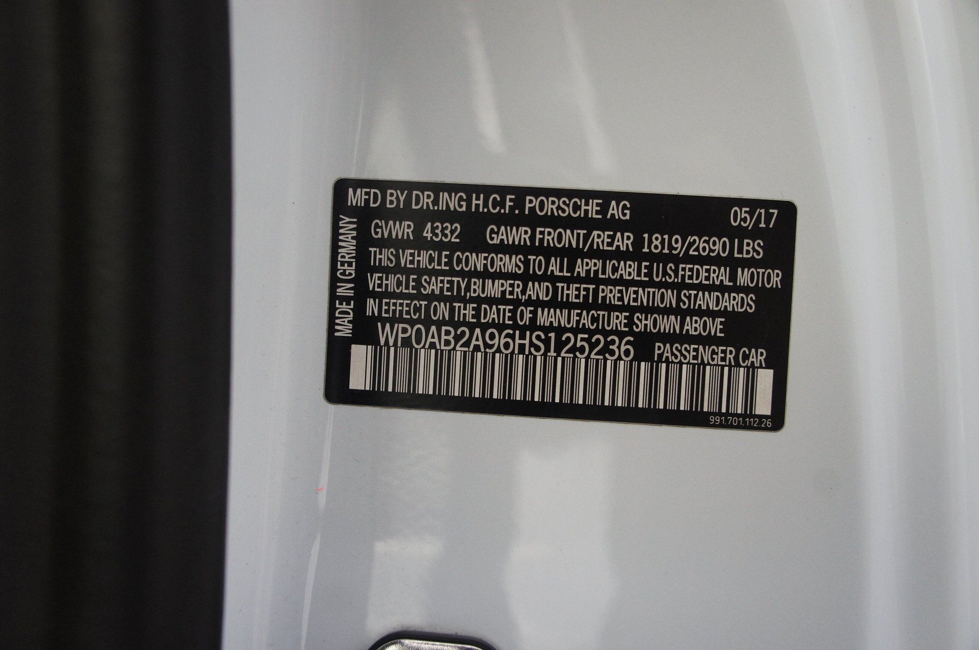 2017 Porsche 911 - 2017 Porsche Carrera 4S AWD, 2 California Owners, 13 Service Records Loaded MSRP $132 - Used - VIN 00000000000000000 - 51,500 Miles - 6 cyl - AWD - Automatic - Coupe - White - Parsippany, NJ 07054, United States