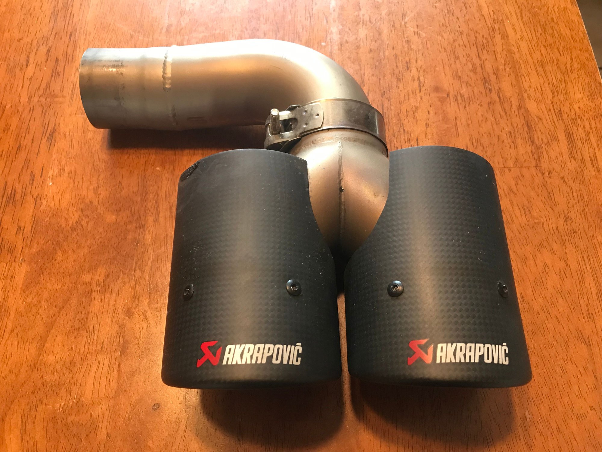 Engine - Exhaust - 997 Soul bypass pipes with Akrapovic carbon tips. - Used - 2005 to 2009 Porsche 911 - Coventry, RI 02827, United States