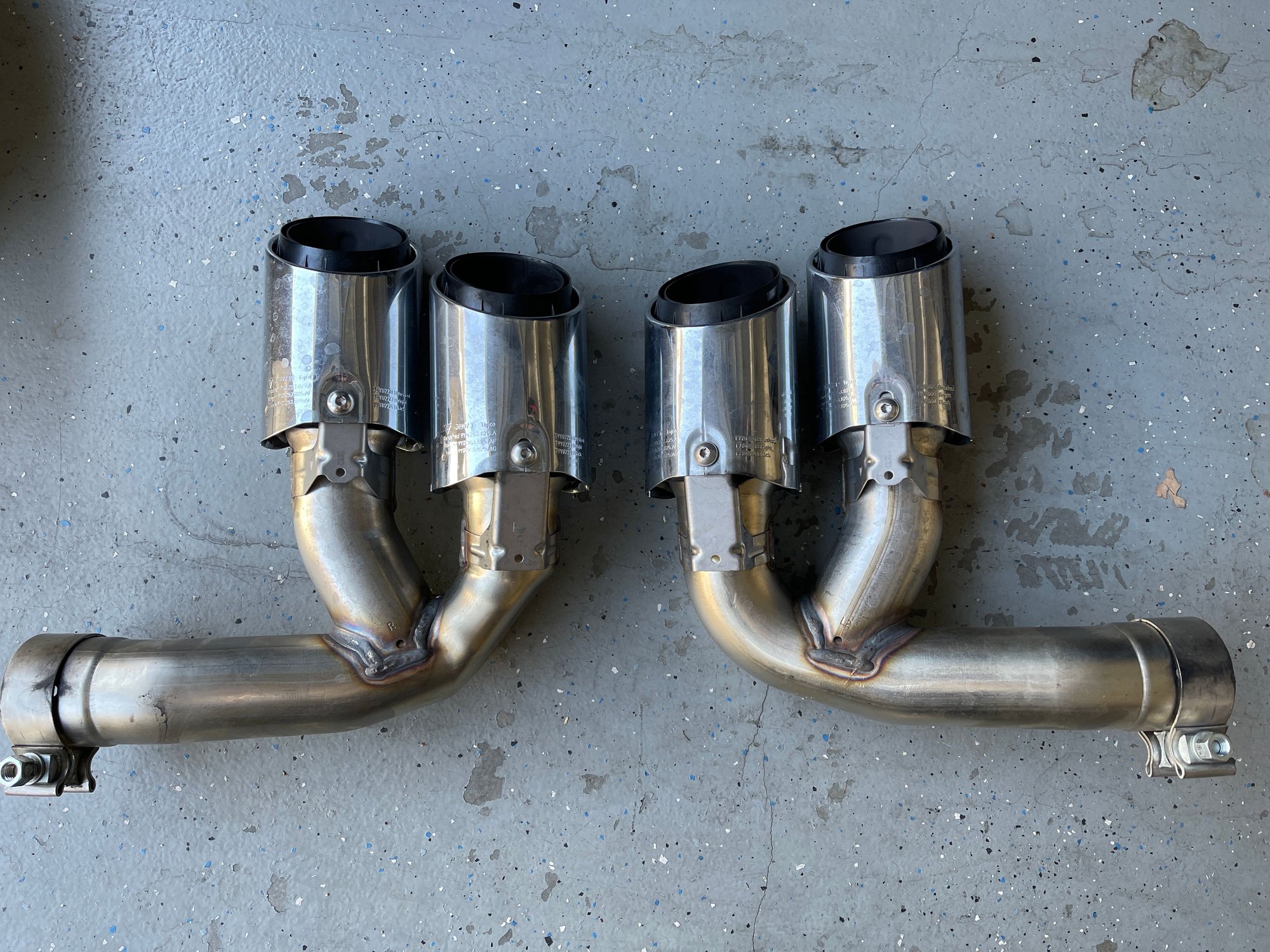 Dual 3 Ply exhaust tip Porsche CAYENNE 9Y0 OEM Rennlist Porsche
