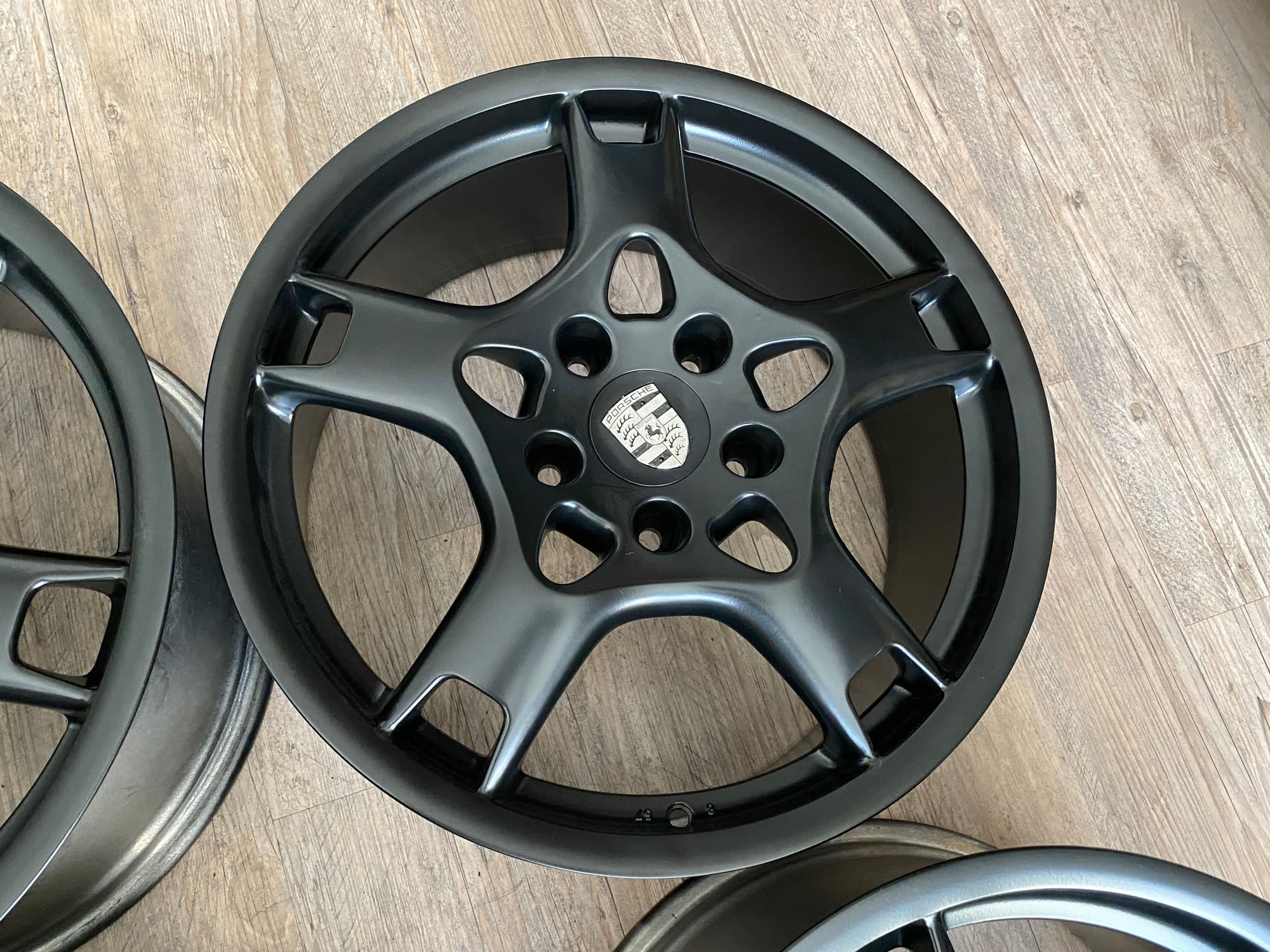 Wheels and Tires/Axles - Porsche 987/997 Black OEM Lobster Claw Wheels Set of 4 19" Satin Black - Used - Dallas, TX 75231, United States