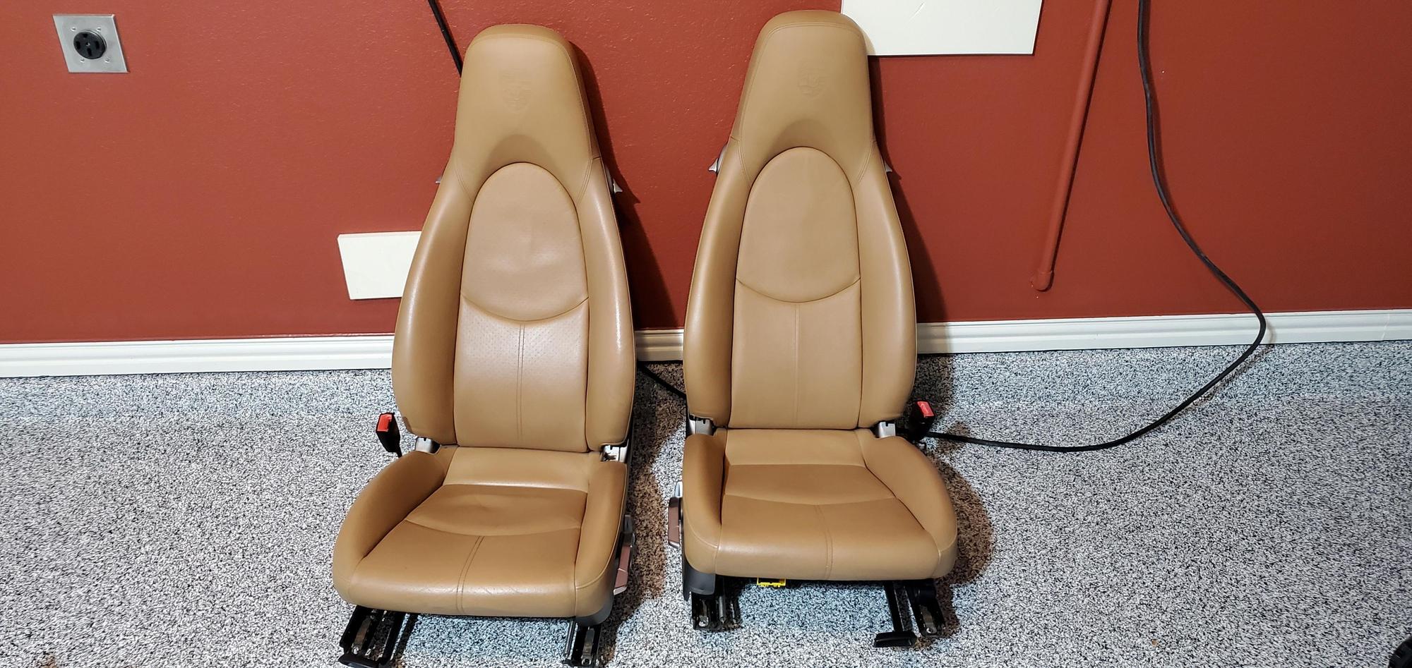 Interior/Upholstery - 987/997 Comfort, Sand Beige, Manual, Heated, Crested Seats - Used - 2004 to 2012 Porsche 911 - 2004 to 2012 Porsche Boxster - 2005 to 2012 Porsche Cayman - Dallas, TX 76063, United States