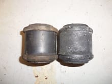 Old bushing on the left, new bushing on the right.