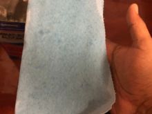 Folded a blue shop towel in half and soaked it in the alcohol 