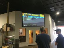 Watching F1 qualifying in the projector screen. 