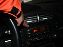 Hard to see, but trim on retractable drink holder has broken off. (Drink holder works fine)