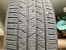 Tread wear for two tires.  Other two is less, but definitely still good.  These were installed at the last dealer service in late 2018 and has had approximately 5k miles driven since.