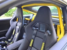 997.2 Folding Carbon Fiber Bucket Seats w/ our 991 4-Point Harness Bar