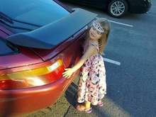My firstborn showing what she thinks about our velvet red :)