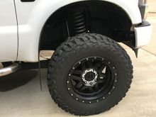 XD Machete 20x10's, -24 offset, Mastercraft Courser 37x13.50R20's (road force balanced, absolutely no vibrations).