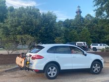 Porsche Cayenne Diesel Getting ready to Air Down for the Beach by the Corolla light house