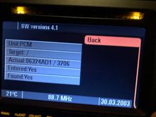 PCM Firmware version, blank target.