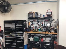 My main toolbox and workbench.  Most recent picture had my Automotive training certificates, but I've recently removed them. 