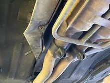 Removed the (2) 8mm on small heat shields.
Drivers side