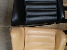 The tan turbo seat inner bolster is particularly more pronounced than the black standard seat bolster.  