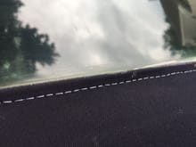 996 plastic convertible window repair, 6 years later, closeup