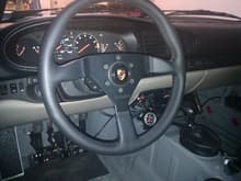 steering wheel with quick release, gauges and pedals