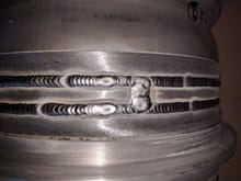 end weld of the added 1" strip