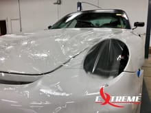 Porsche GT2 - Paint protection film and how it looks before our mater technicians get their hands on it ;)